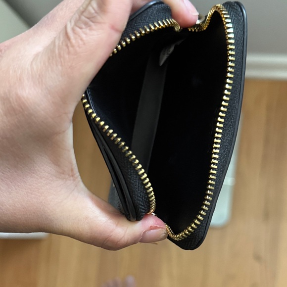 Coach Black Leather Zip Card case Wallet. CHAIN BROKE NO CHAIN - Picture 3 of 6